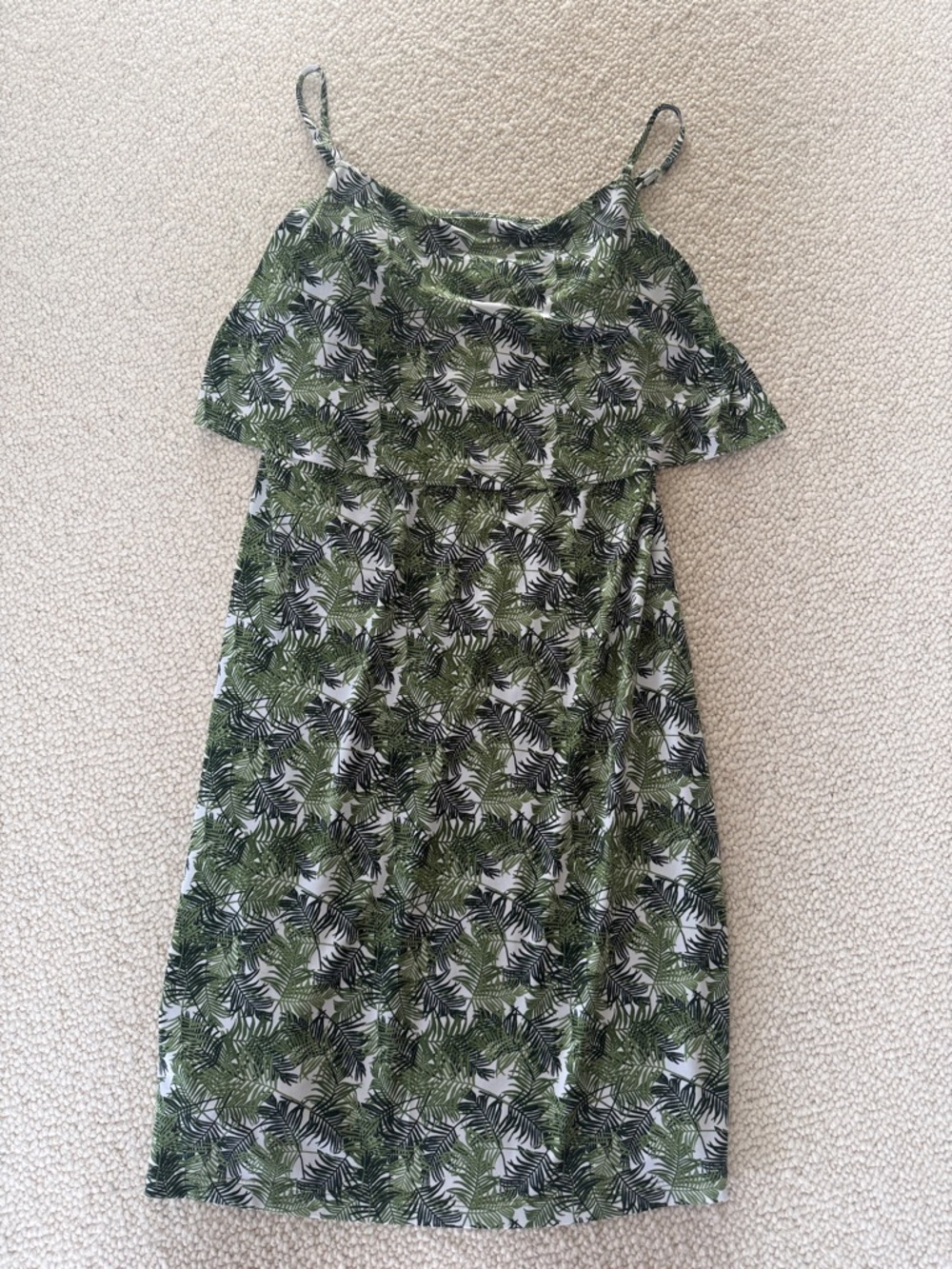 Margaret M Green Palm-Print Midi Dress